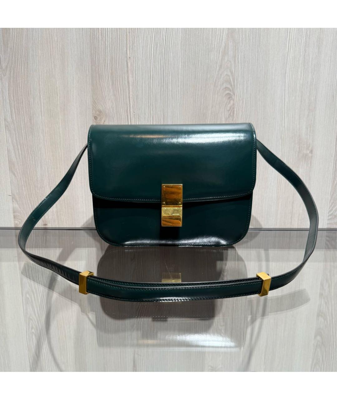 CELINE Зеленая кожаная сумка через плечо, фото 9