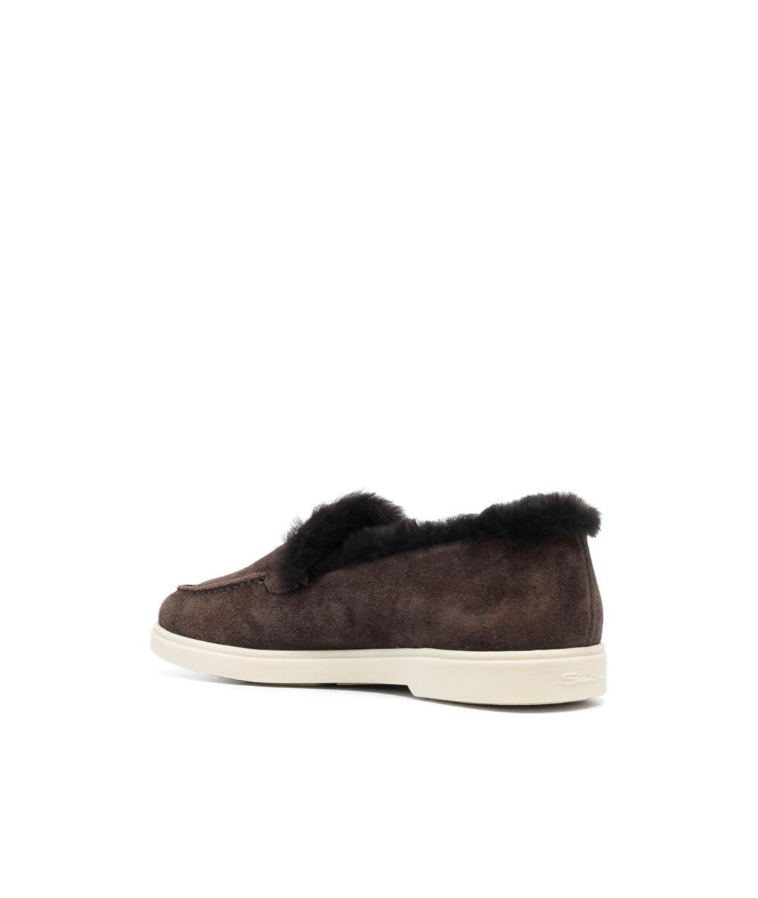 SANTONI Коричневые замшевые лоферы, фото 4