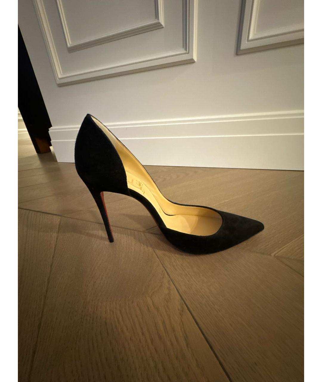 CHRISTIAN LOUBOUTIN Черные замшевые туфли, фото 5