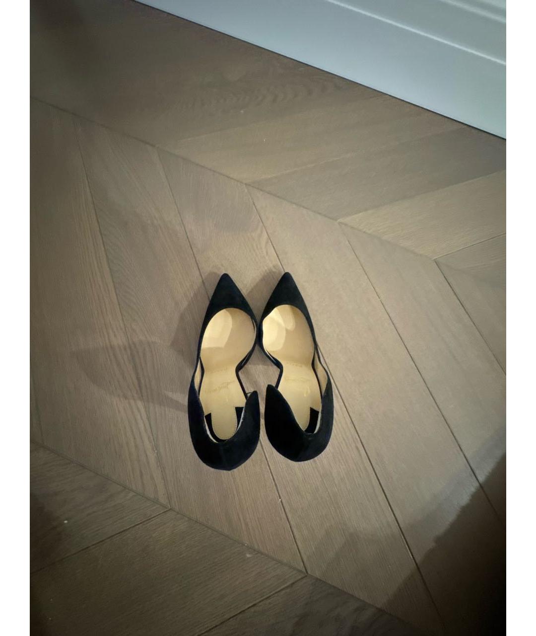 CHRISTIAN LOUBOUTIN Черные замшевые туфли, фото 3