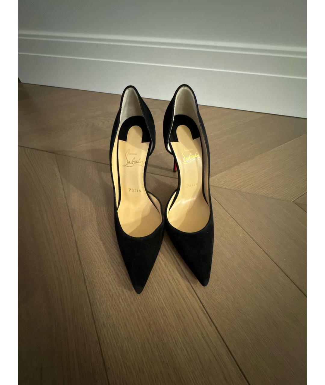CHRISTIAN LOUBOUTIN Черные замшевые туфли, фото 2