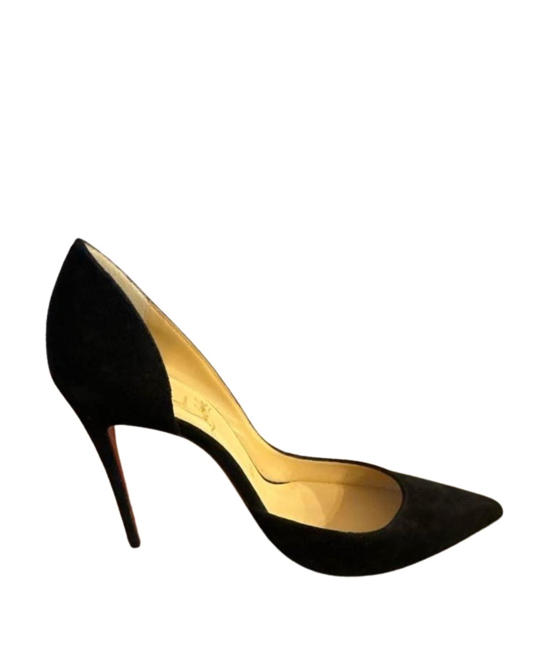 CHRISTIAN LOUBOUTIN Черные замшевые туфли, фото 1