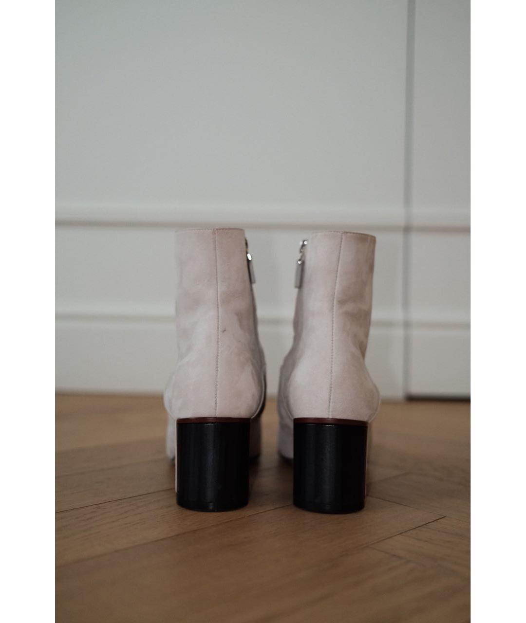 LORO PIANA Бежевые замшевые ботильоны, фото 4