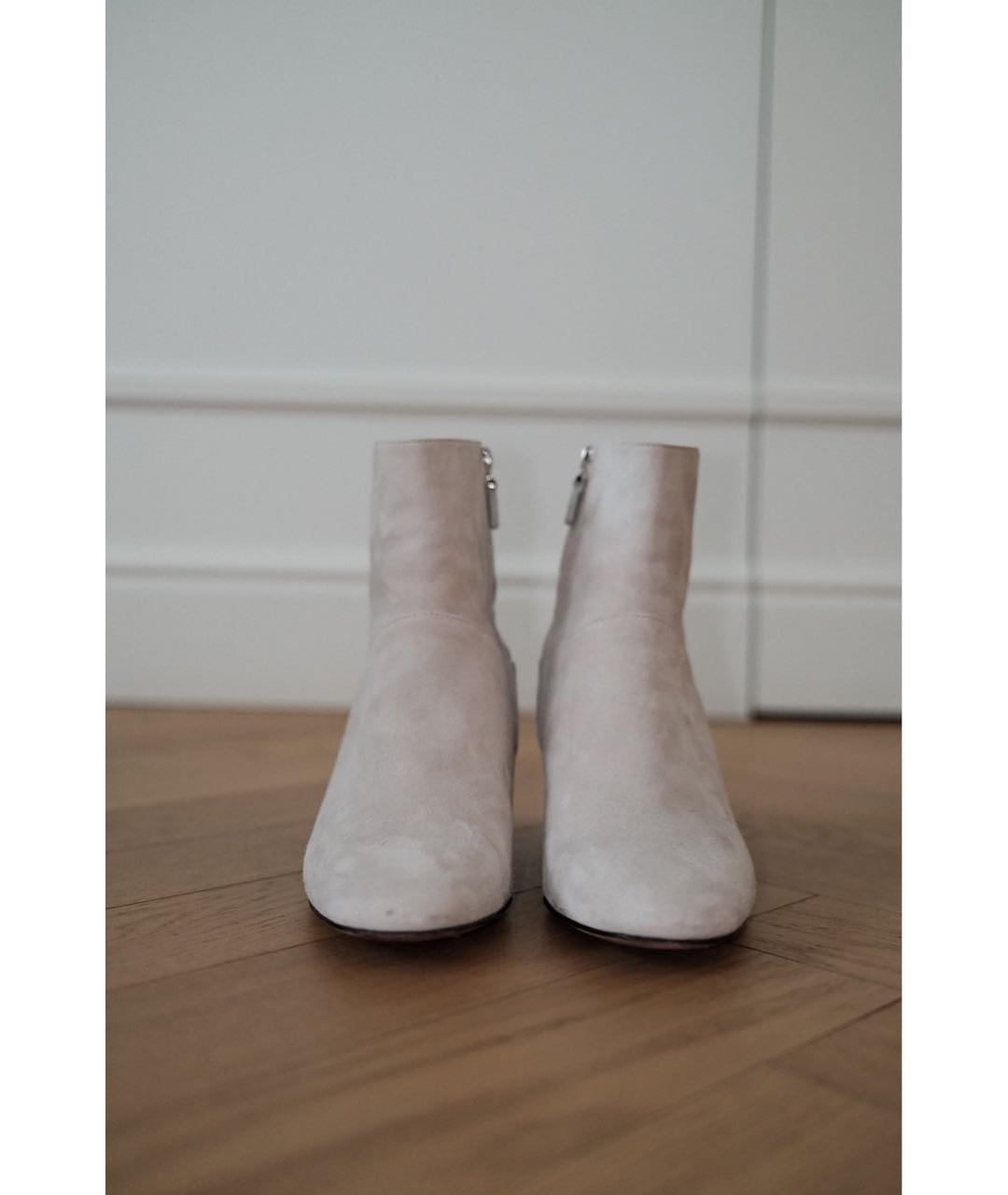 LORO PIANA Бежевые замшевые ботильоны, фото 2
