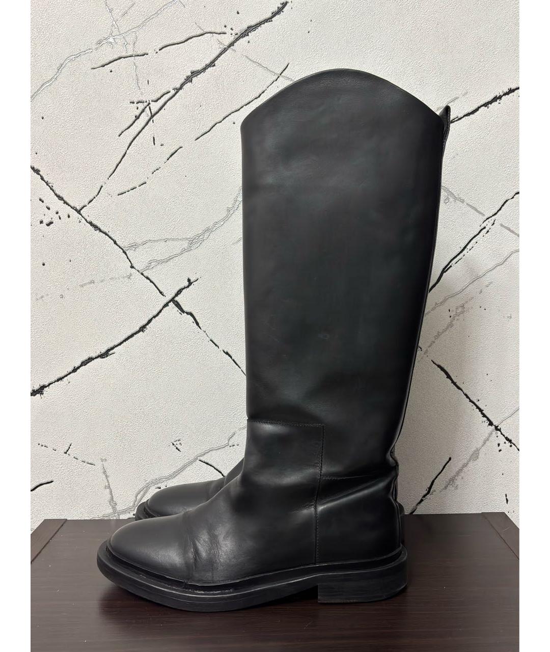 JIL SANDER Черные кожаные сапоги, фото 7