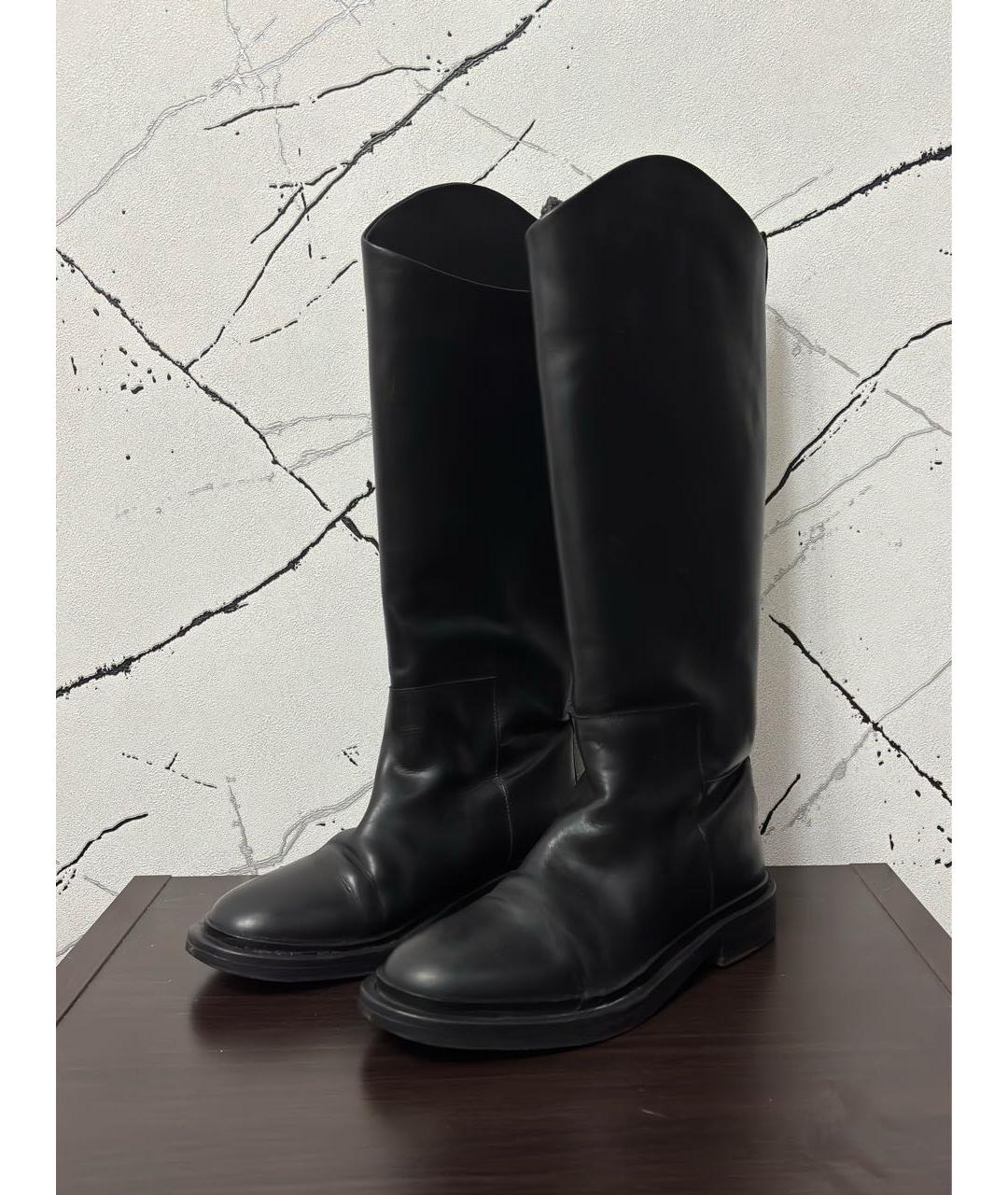 JIL SANDER Черные кожаные сапоги, фото 2