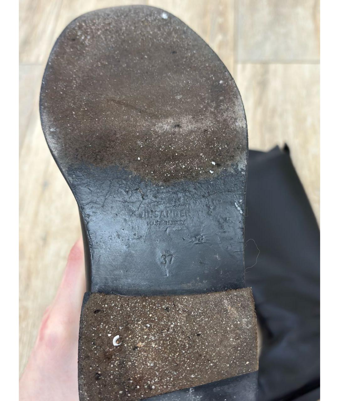 JIL SANDER Черные кожаные сапоги, фото 6