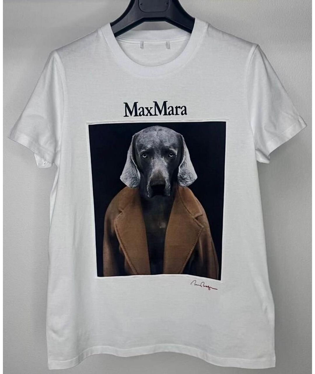 MAX MARA Белая хлопковая футболка, фото 8