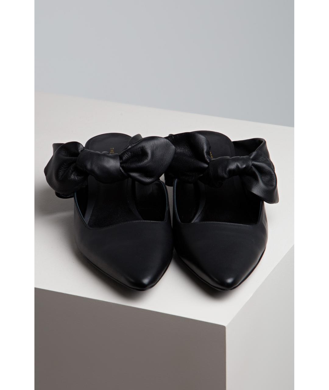 THE ROW Черные кожаные мюли, фото 3