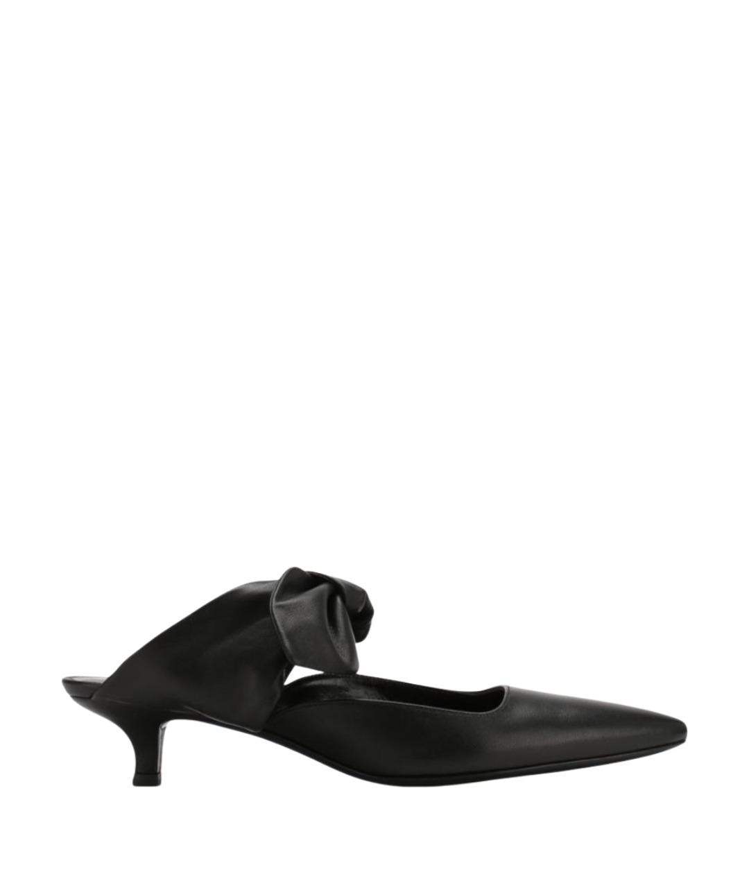 THE ROW Черные кожаные мюли, фото 1