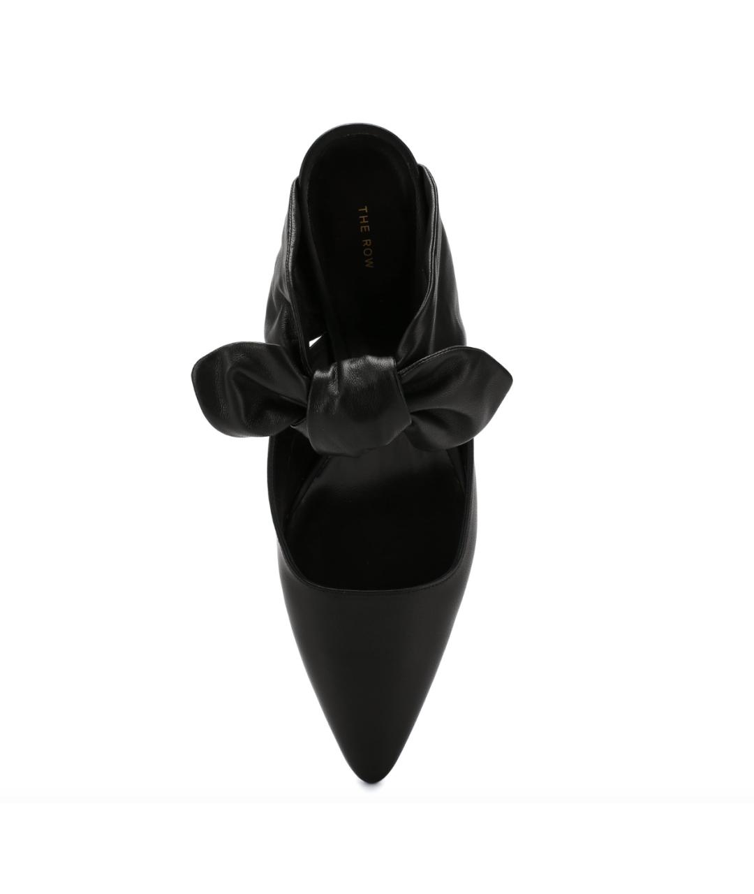 THE ROW Черные кожаные мюли, фото 6