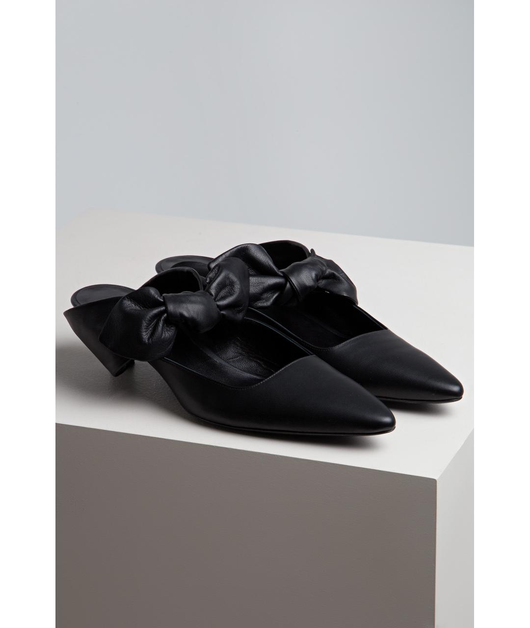 THE ROW Черные кожаные мюли, фото 2
