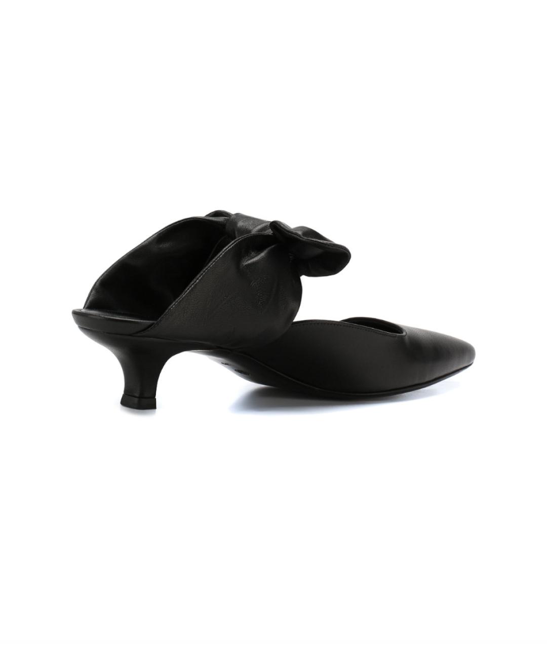 THE ROW Черные кожаные мюли, фото 5