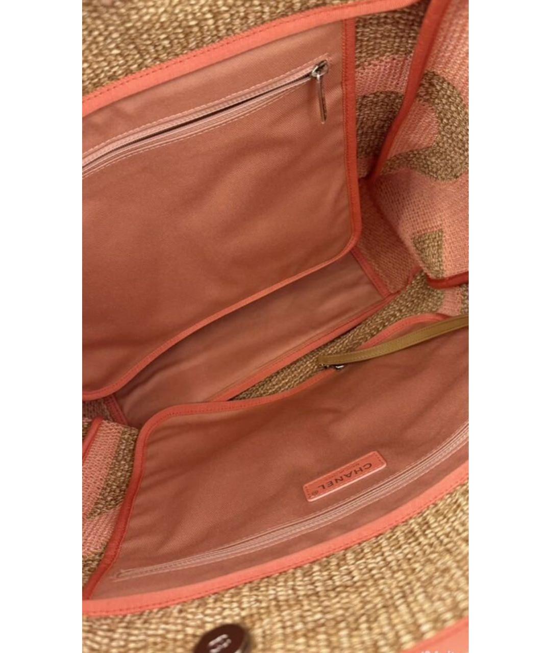 CHANEL Коралловая пелетеная сумка тоут, фото 4