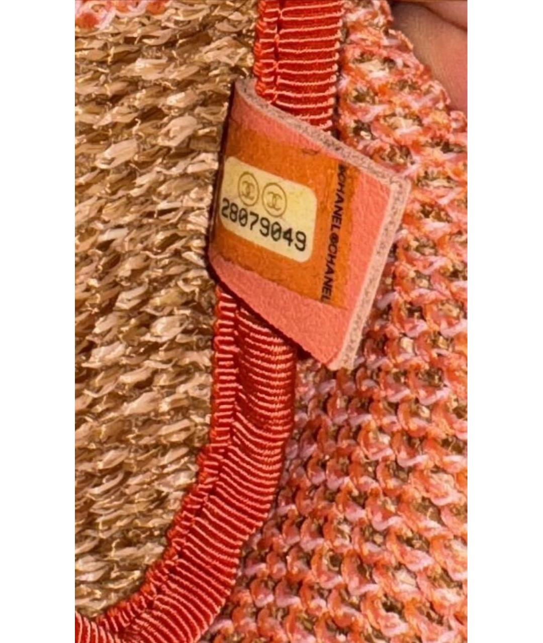 CHANEL Коралловая пелетеная сумка тоут, фото 5