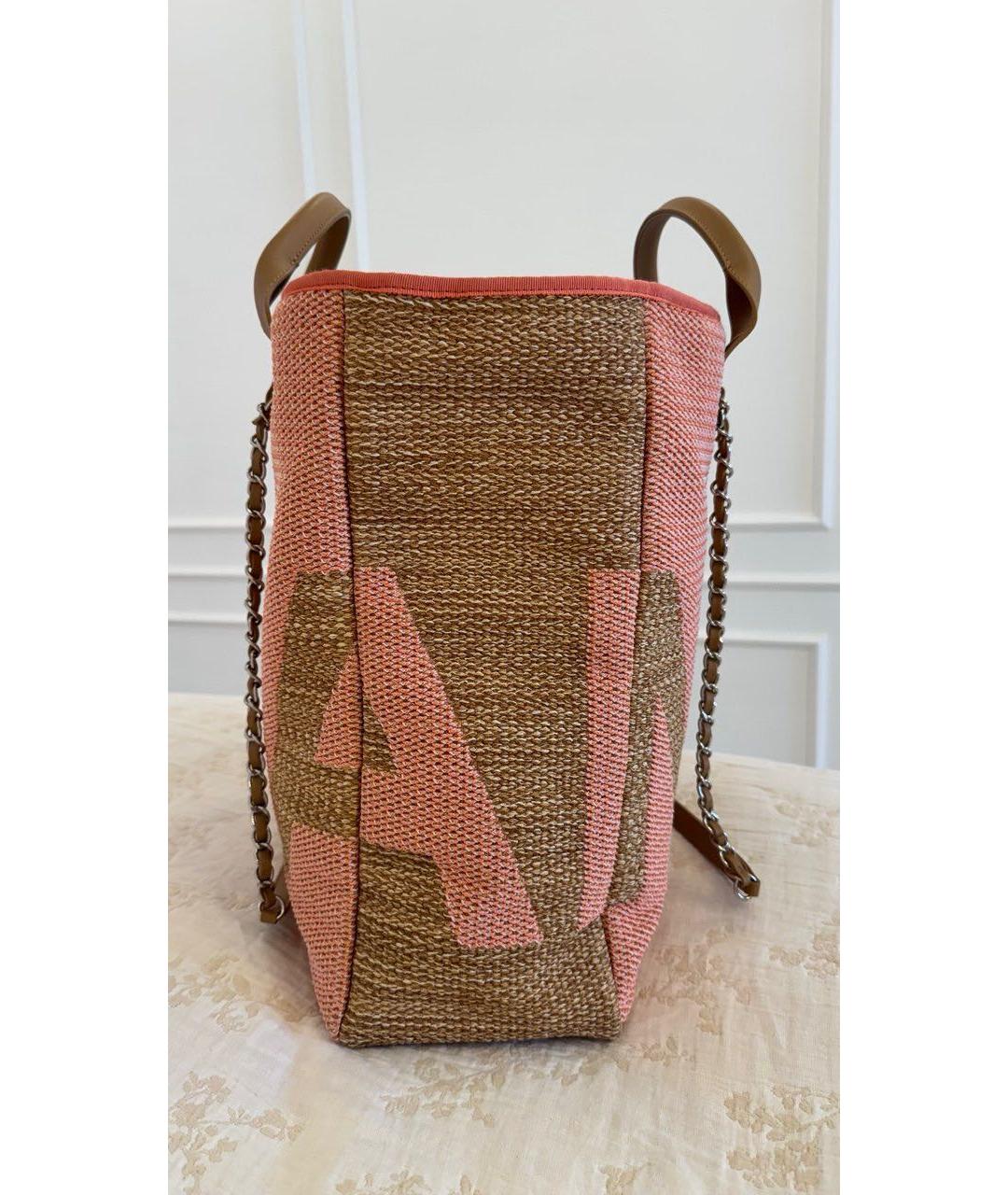 CHANEL Коралловая пелетеная сумка тоут, фото 2