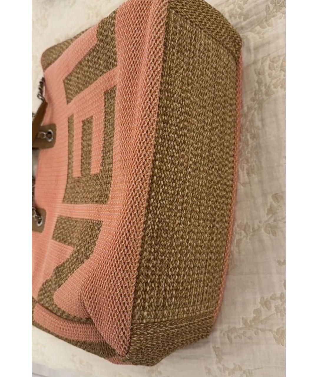 CHANEL Коралловая пелетеная сумка тоут, фото 7