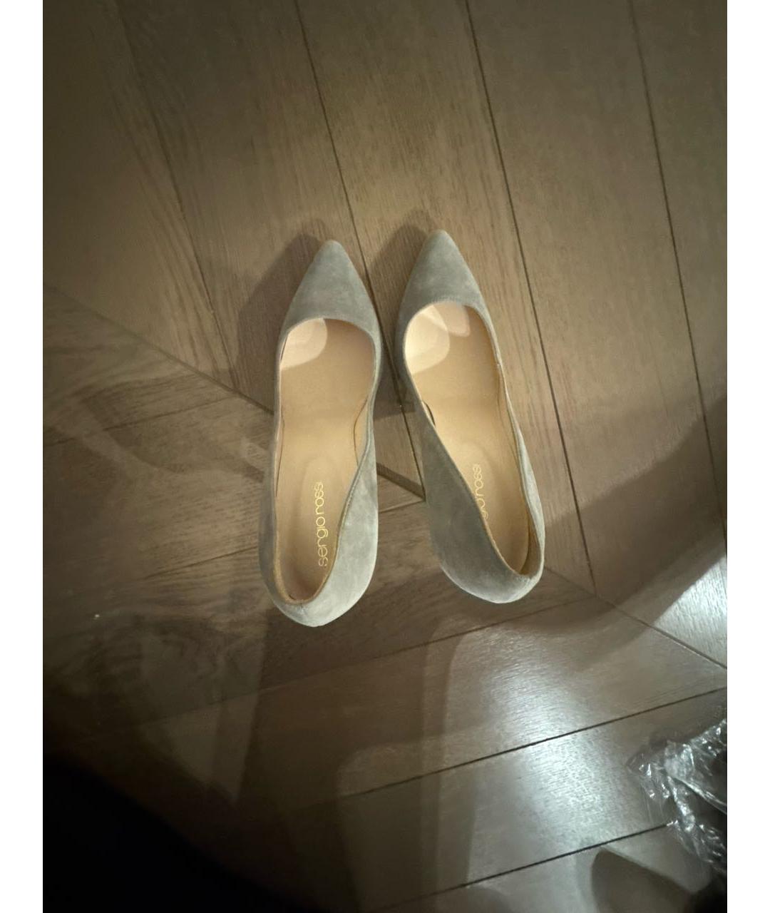 SERGIO ROSSI Серые замшевые туфли, фото 3