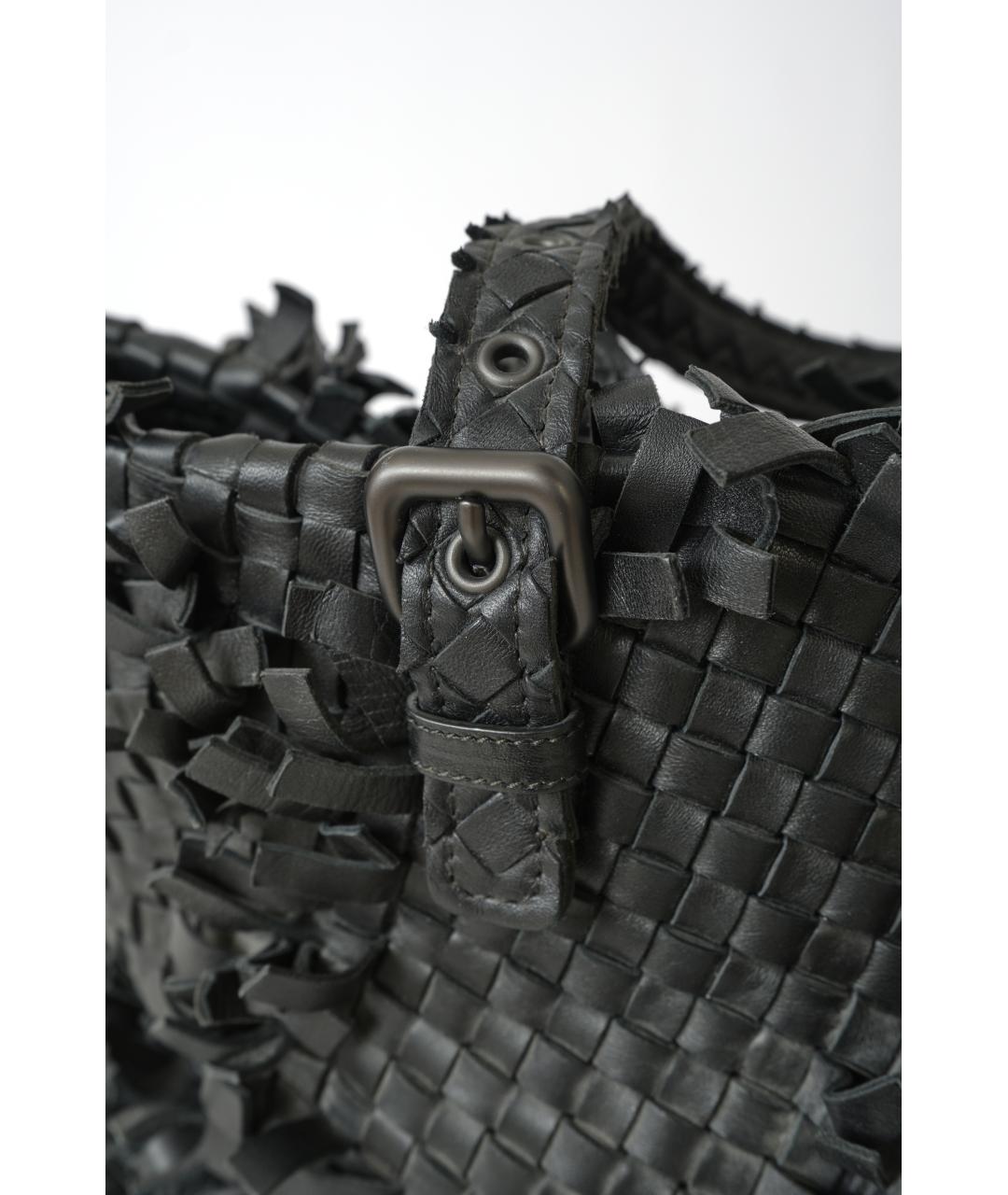 BOTTEGA VENETA Черная кожаная сумка через плечо, фото 3