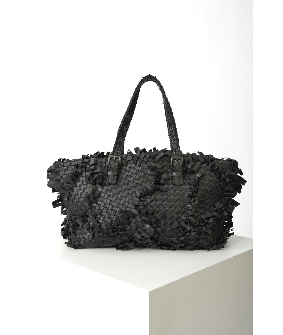 BOTTEGA VENETA Черная кожаная сумка через плечо, фото 5