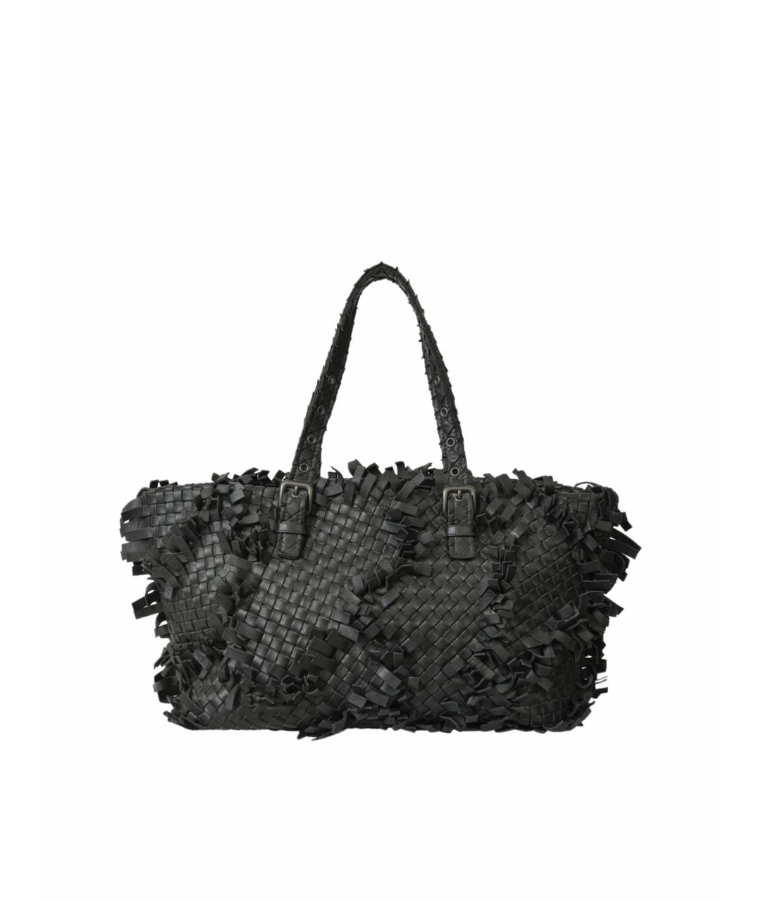 BOTTEGA VENETA Черная кожаная сумка через плечо, фото 1