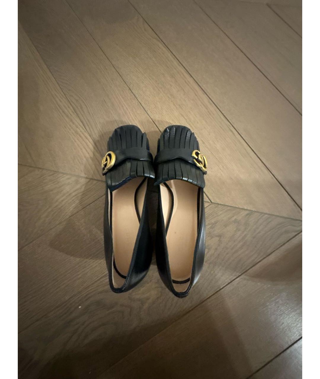 GUCCI Черные кожаные туфли, фото 3