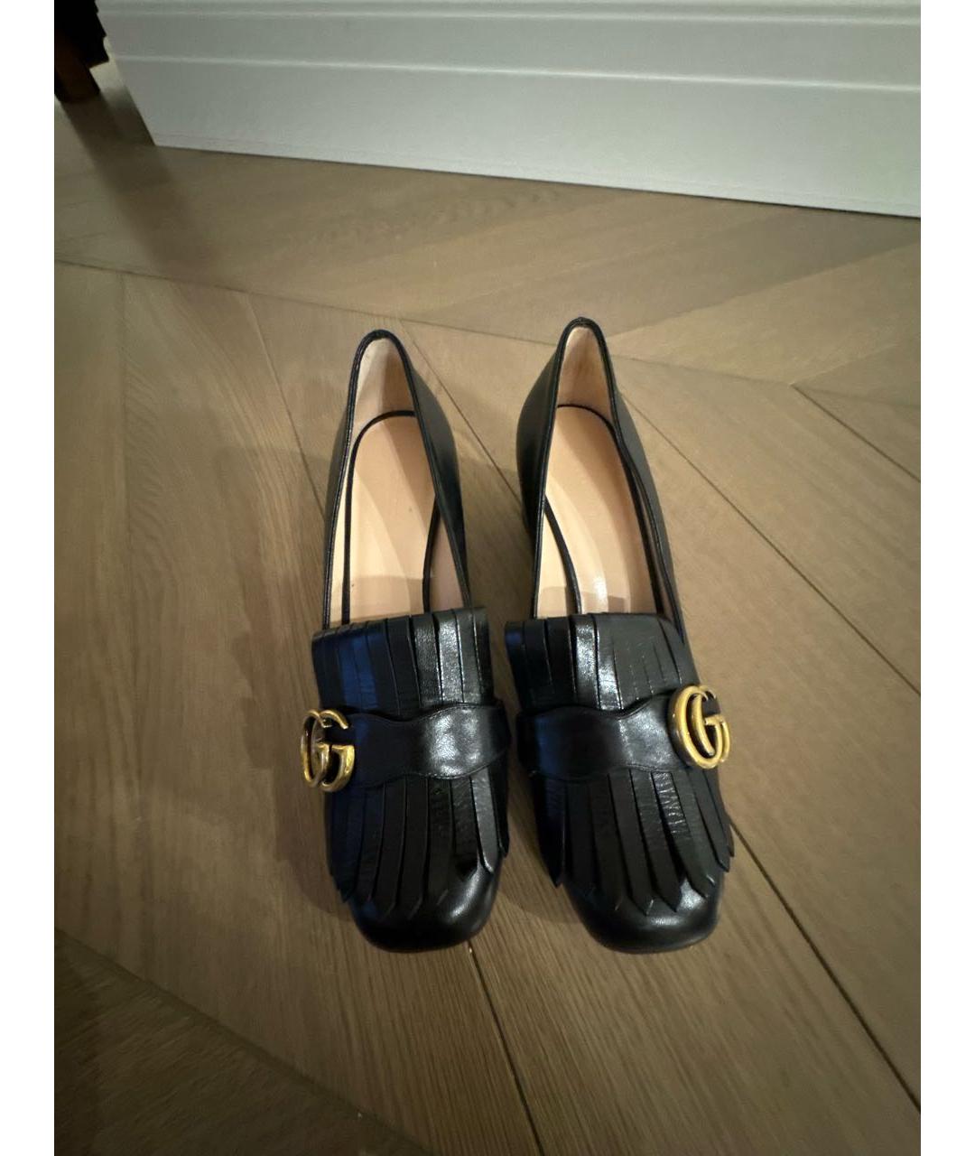 GUCCI Черные кожаные туфли, фото 2