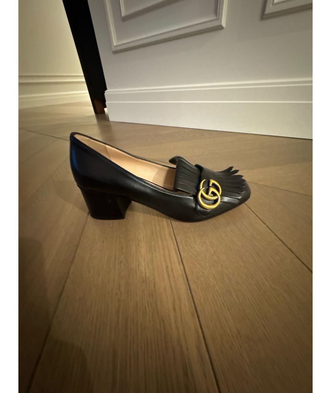 GUCCI Черные кожаные туфли, фото 5