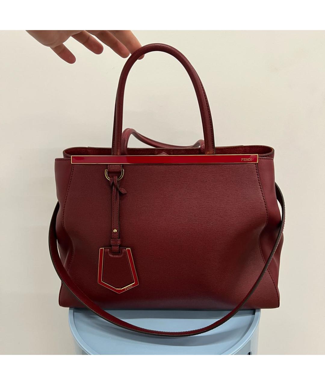 FENDI Бордовая кожаная сумка через плечо, фото 9