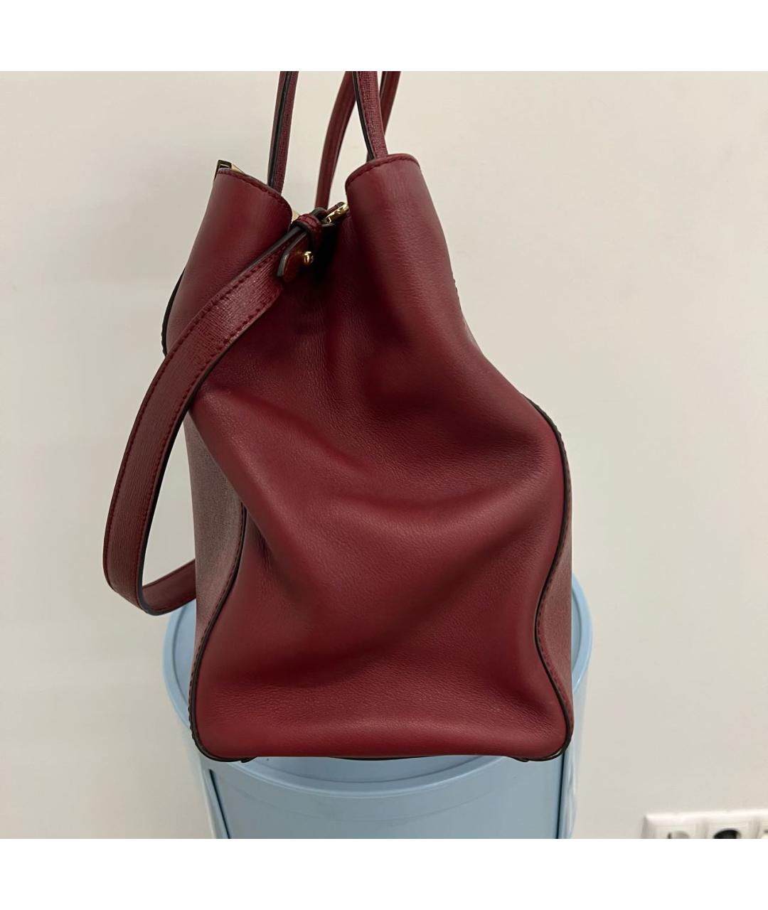 FENDI Бордовая кожаная сумка через плечо, фото 3