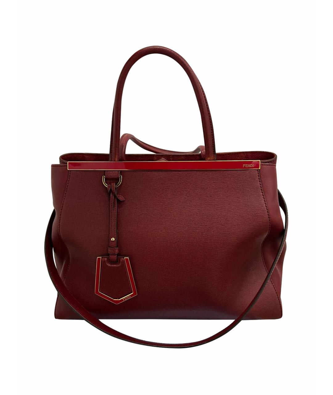 FENDI Бордовая кожаная сумка через плечо, фото 1