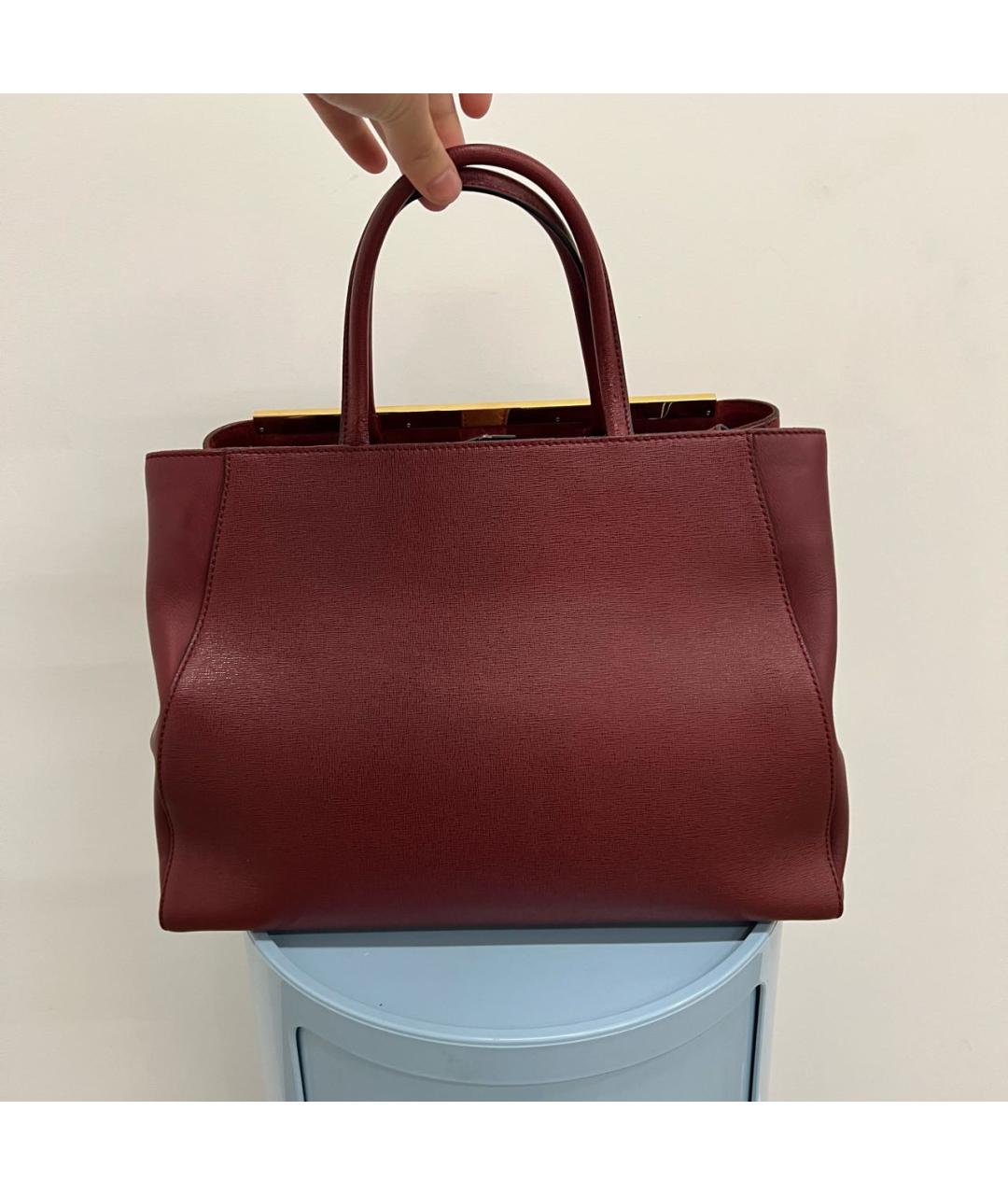 FENDI Бордовая кожаная сумка через плечо, фото 2