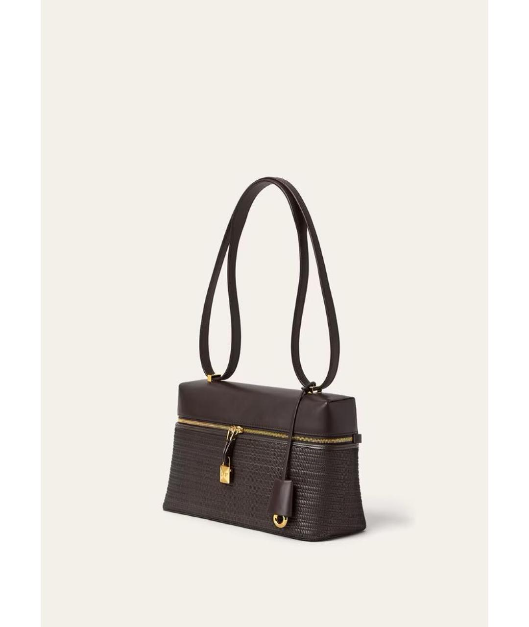 LORO PIANA Коричневая кожаная сумка через плечо, фото 4