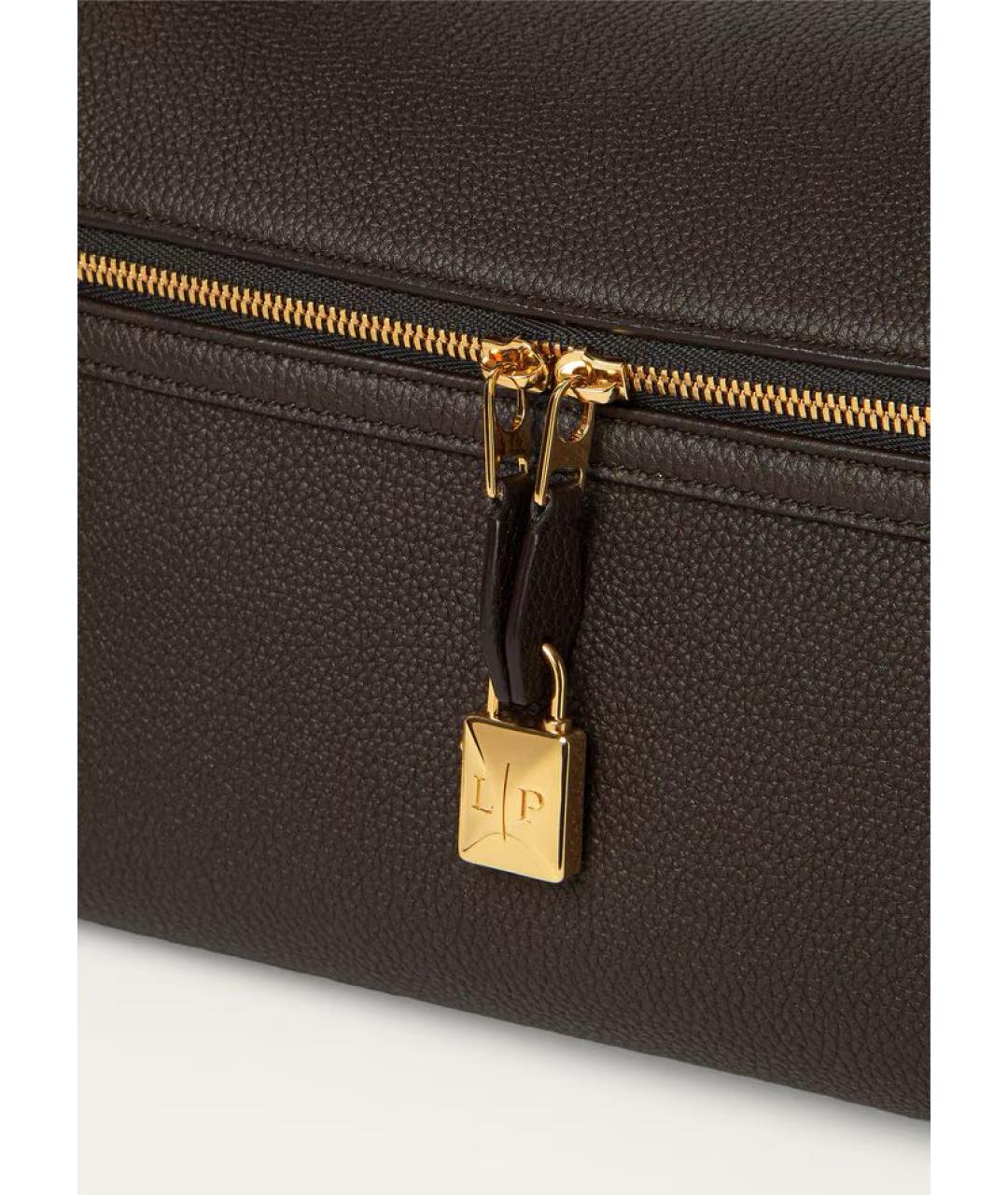 LORO PIANA Коричневая кожаная сумка через плечо, фото 4