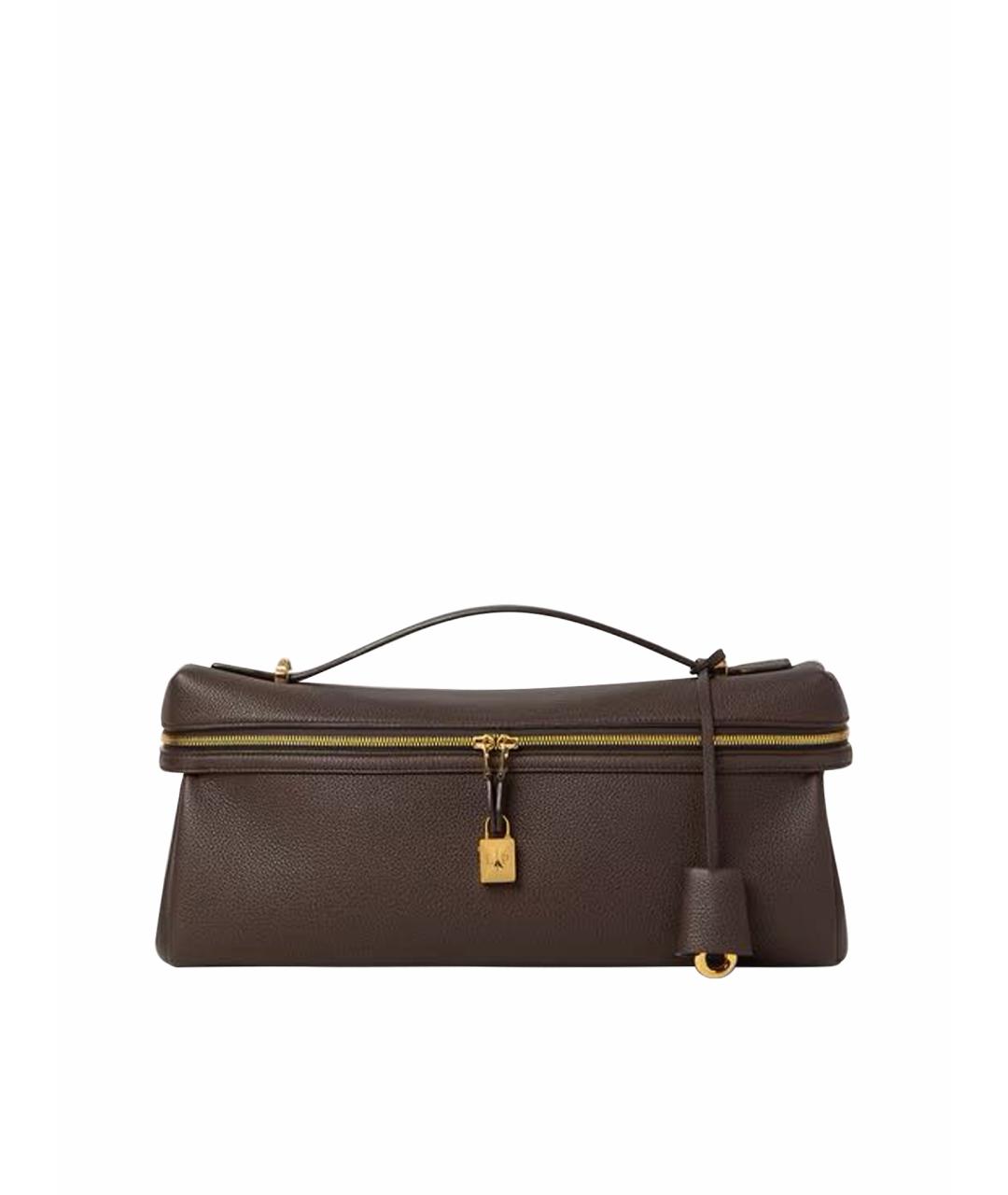 LORO PIANA Коричневая кожаная сумка через плечо, фото 1