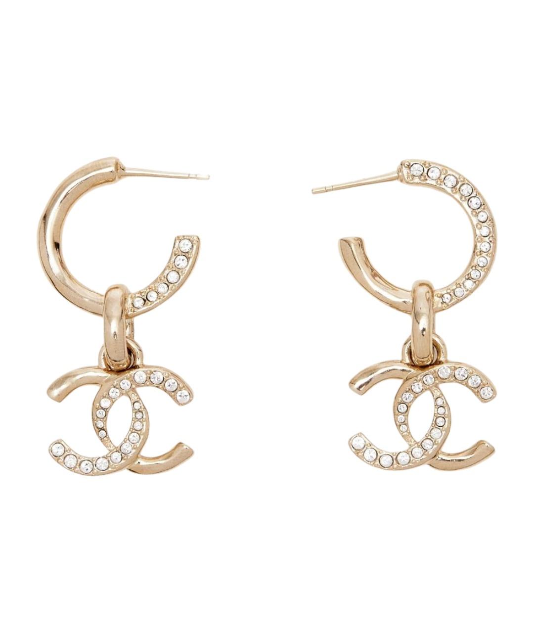 CHANEL Золотые металлические серьги, фото 1