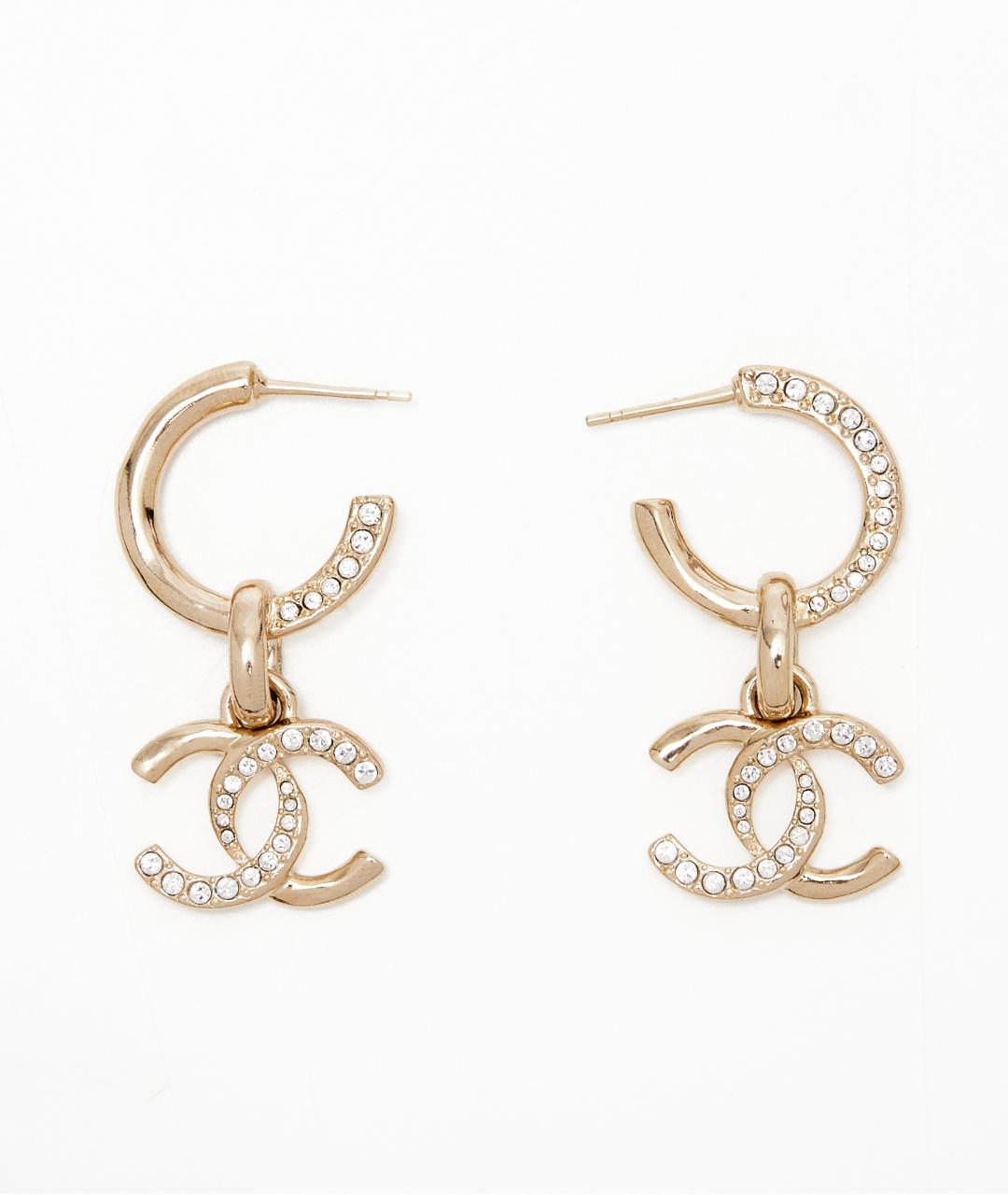 CHANEL Золотые металлические серьги, фото 7