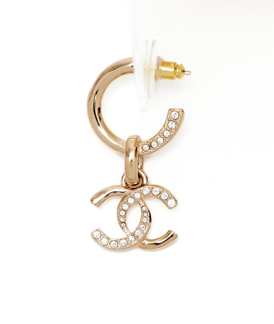 CHANEL Золотые металлические серьги, фото 3