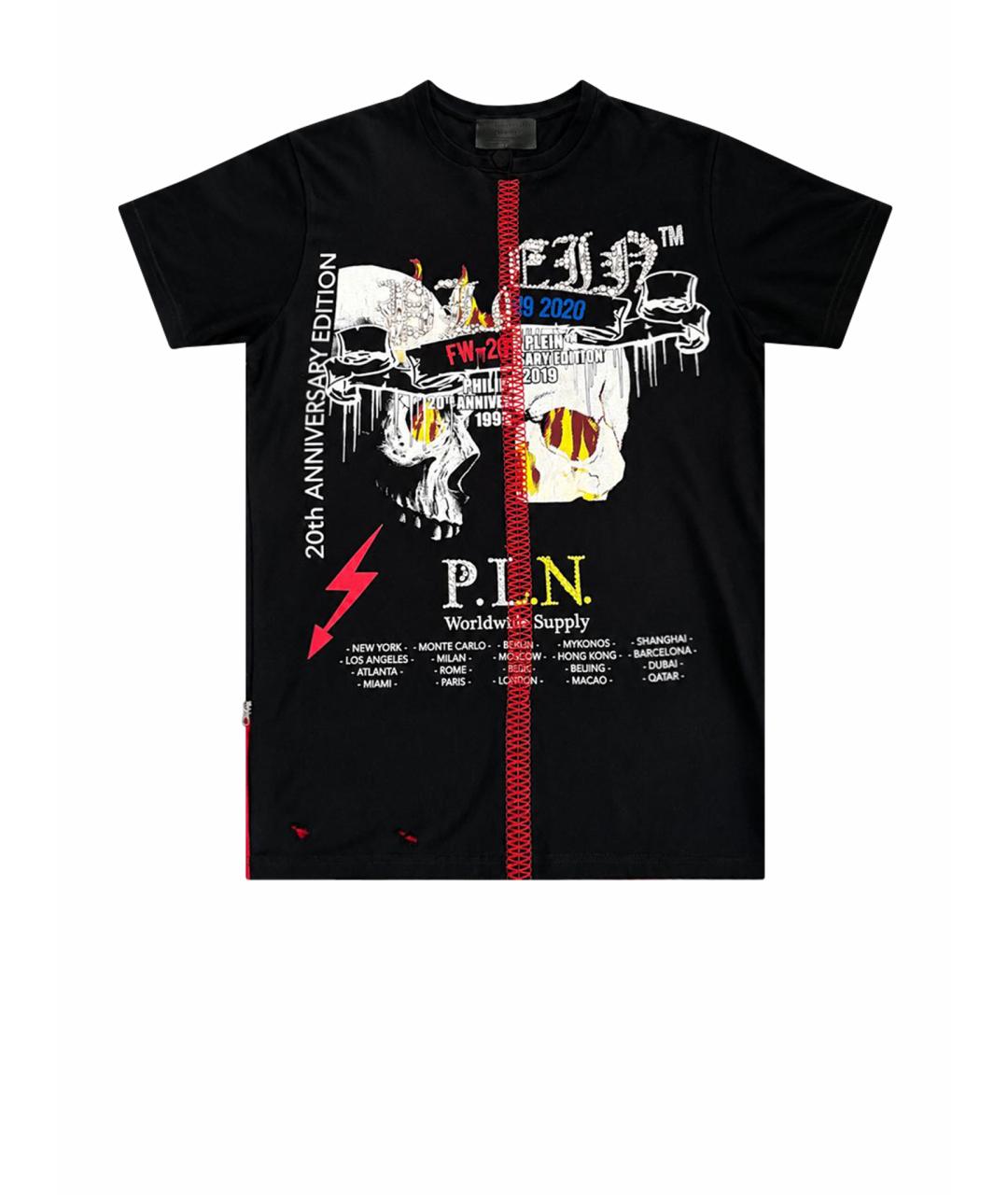 PHILIPP PLEIN Черная хлопковая футболка, фото 1