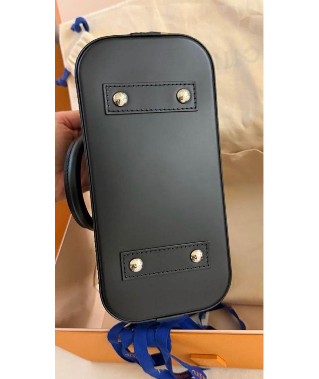 LOUIS VUITTON Черная кожаная сумка с короткими ручками, фото 3