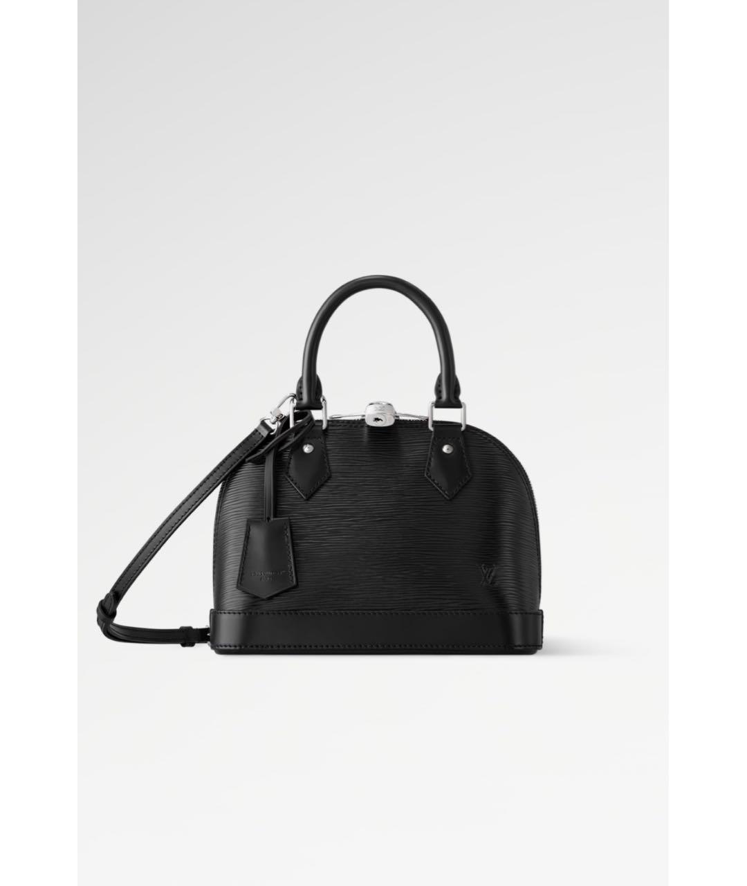 LOUIS VUITTON Черная кожаная сумка с короткими ручками, фото 8