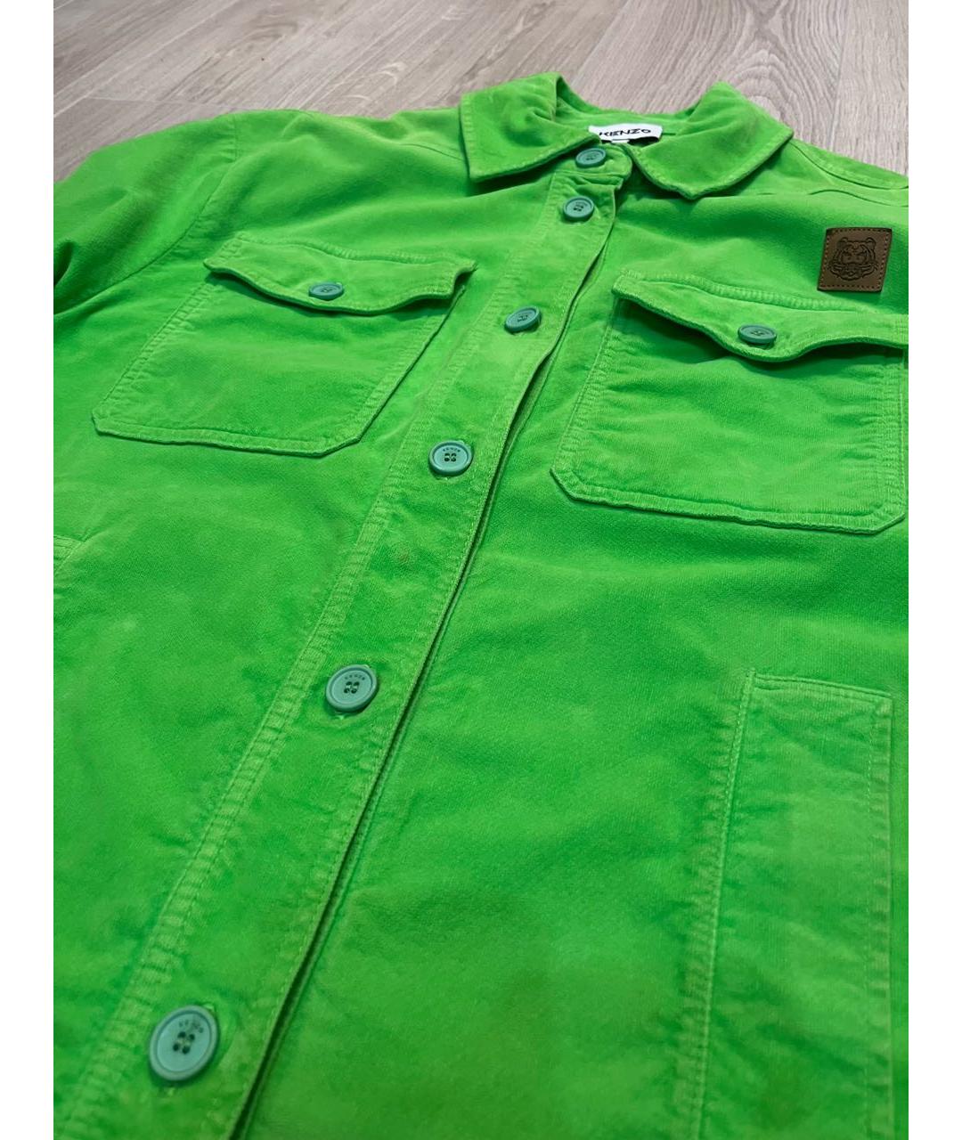 KENZO Зеленая бархатная рубашка, фото 4