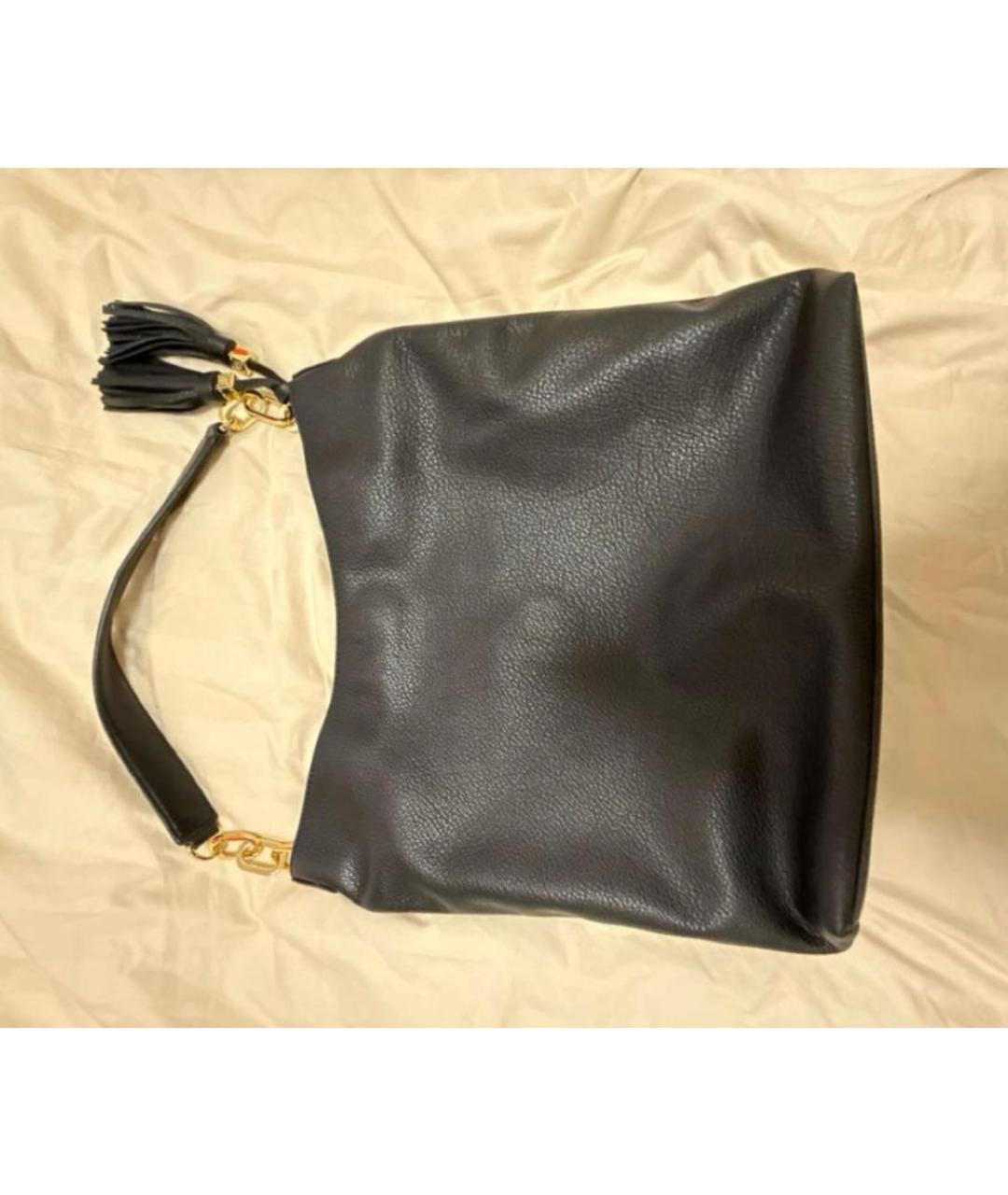 TORY BURCH Черная кожаная сумка с короткими ручками, фото 3