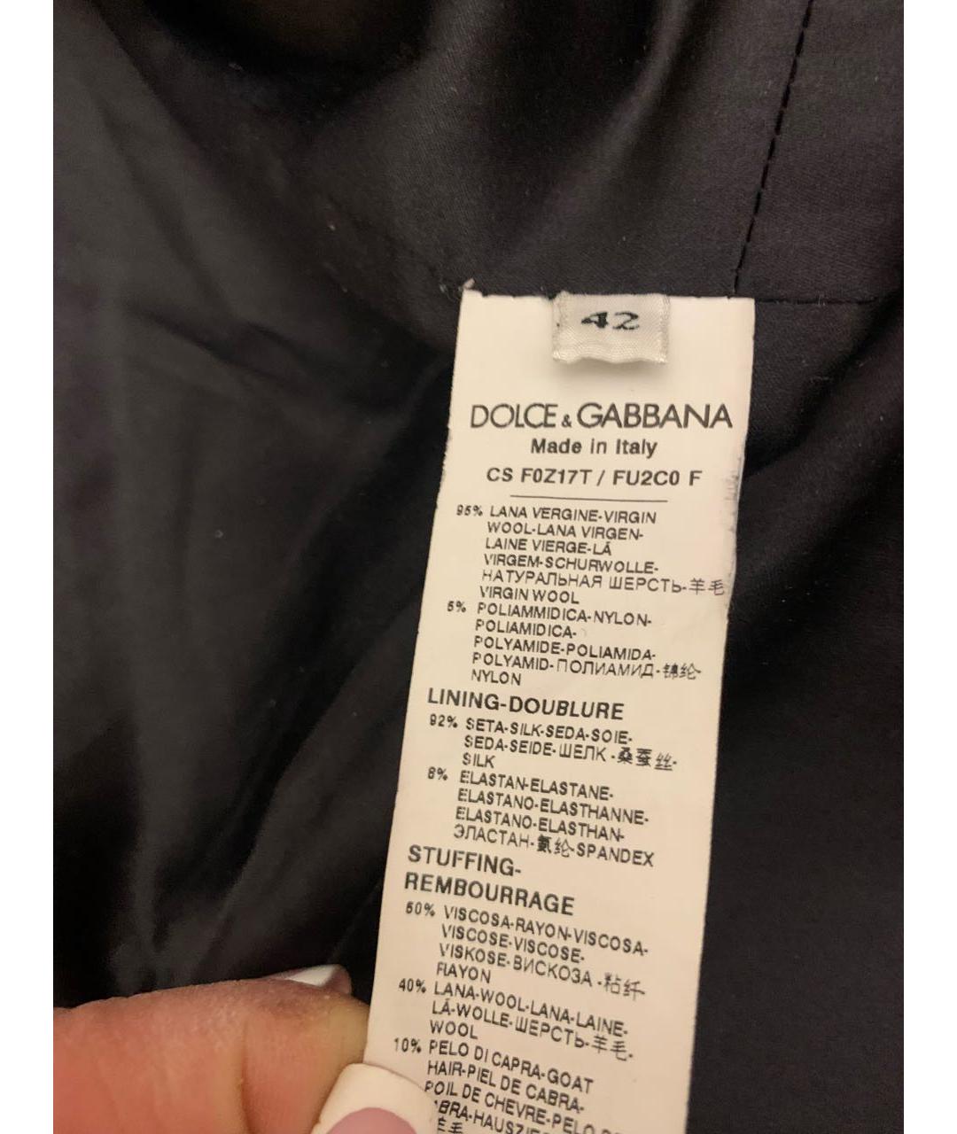 DOLCE&GABBANA Черное шерстяное пальто, фото 3