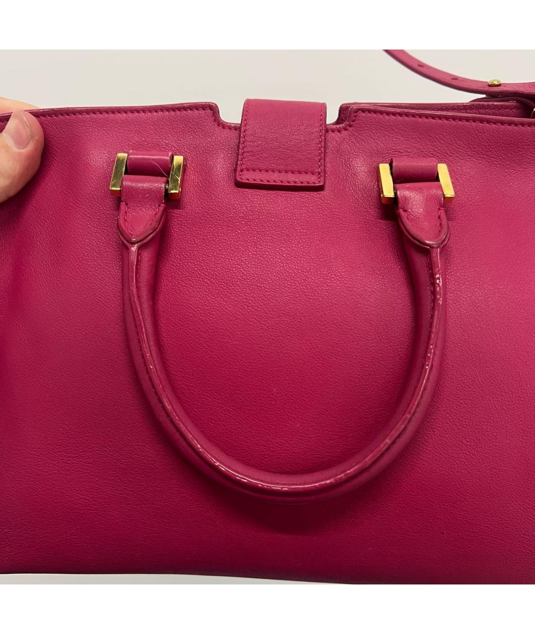 SAINT LAURENT Фуксия кожаная сумка через плечо, фото 8