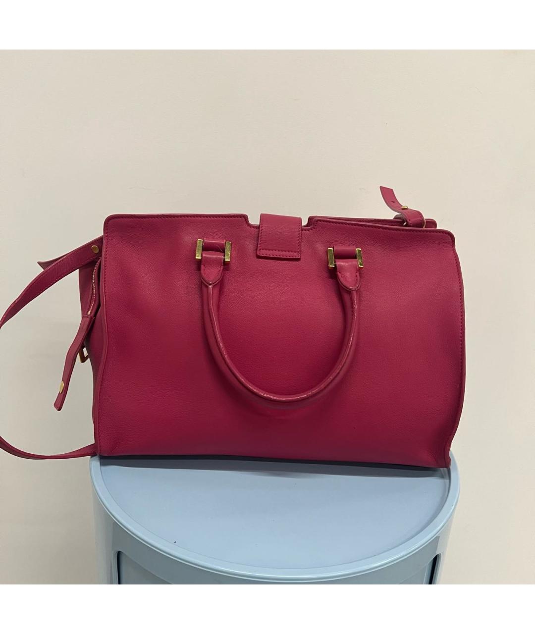 SAINT LAURENT Фуксия кожаная сумка через плечо, фото 3