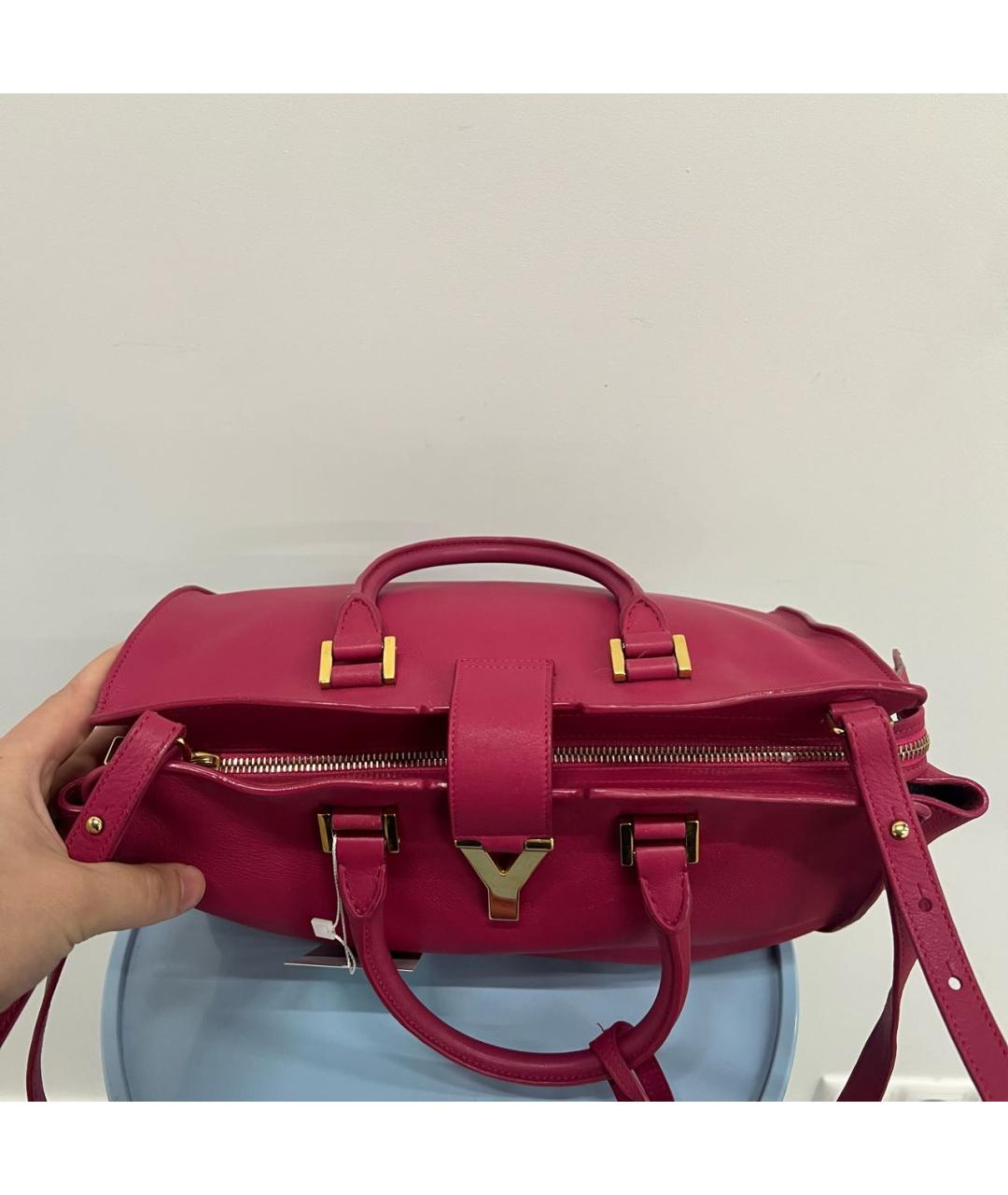 SAINT LAURENT Фуксия кожаная сумка через плечо, фото 6