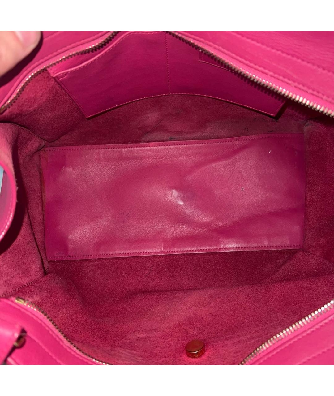 SAINT LAURENT Фуксия кожаная сумка через плечо, фото 7