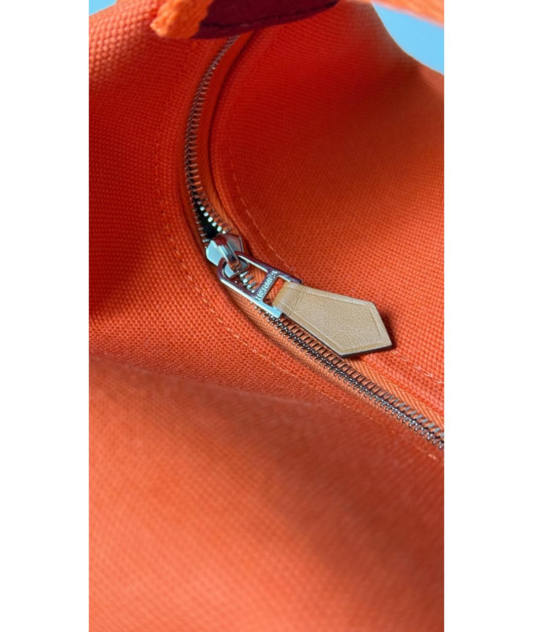 HERMES Оранжевая хлопковая косметичка, фото 4