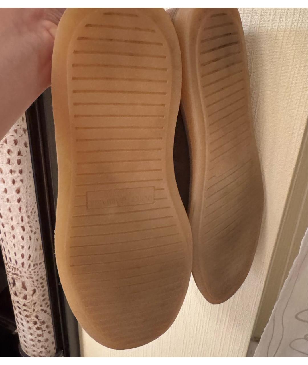 DOLCE&GABBANA Бежевые замшевые лоферы, фото 7